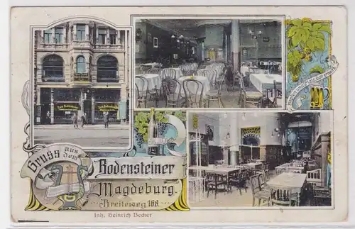 91011 AK Magdeburg - Gruss aus dem Bodensteiner, Inh. Heinrich Becker 1912