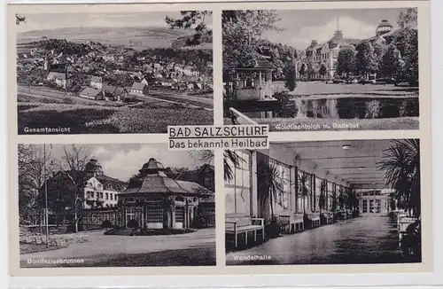 91206 AK Bad Salzschlirf - Vue d'ensemble, fontaine de bonifazius, Wanderbehalle 1941