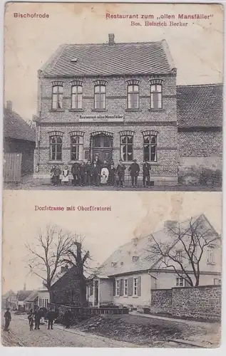 91389 AK Bischofrode - Restaurant zum 'ollen Mansfäller', Oberförsterei um 1910