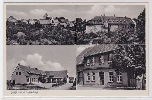 91514 Mehrbild AK Gruß aus Dringenberg - Ortsansicht, Schule, Pension & Burg
