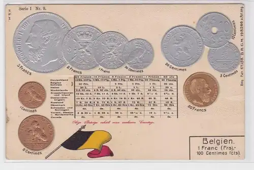 91652 Springe Ak avec images de pièces Belgique vers 1900
