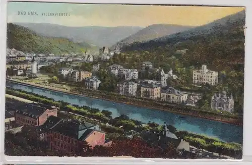 92120 AK Bad Ems - Villasviertel sur la rive de la rivière vers 1920