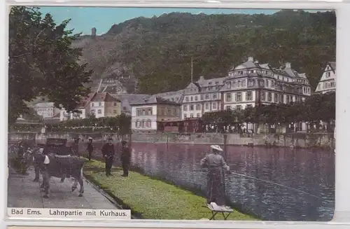 92121 AK Bad Ems - Lahn partie avec Kurhaus 1912