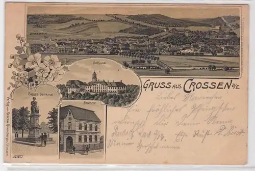 92743 Mehrbild Ak Gruß aus Crossen a.E. Postamt, Siegesdenkmal usw. 1904