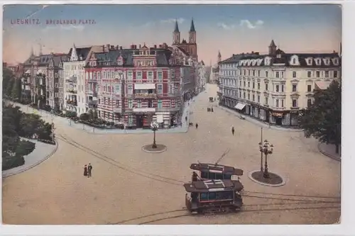 92919 Ak  Liegnitz Legnica in Schlesien Breslauer Platz 1913