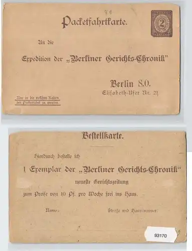 93170 Privatpost Ganzsachen Bestell AK Berliner Gerichts-Chronik