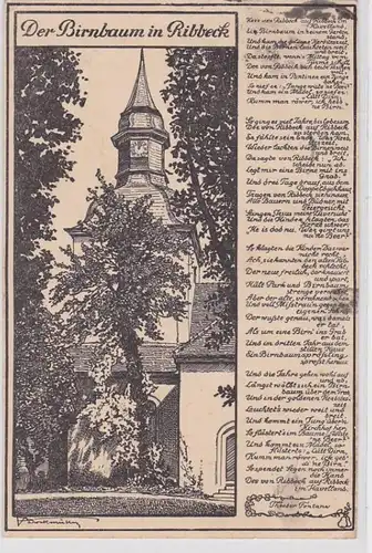 93187 Gedicht AK Der Birnbaum in Ribbeck 1923