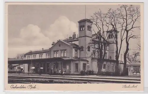 93224 Ak Oschersleben Bode Bahnhof um 1930