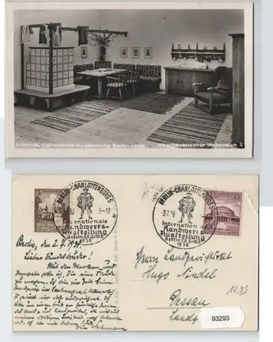 93293 AK Salon de l'artisanat Berlin 1938 - Internat, Oberbayerischer Wohnung