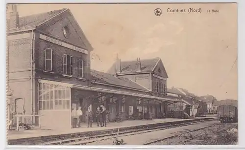 93300 Feldpost Ak Comines (Nord) la Gare Gares Gar Garen Garing 1916