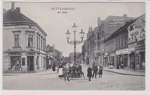 93338 Ak Wittenberge à l'Elbe à la étoile avec des magasins vers 1910