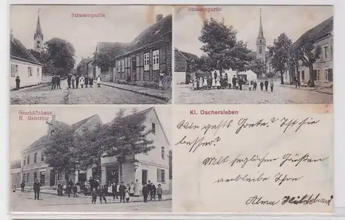93340 Mehrbild Ak Klein Oschersleben Geschäftshaus, Straßenpartie usw. 1911