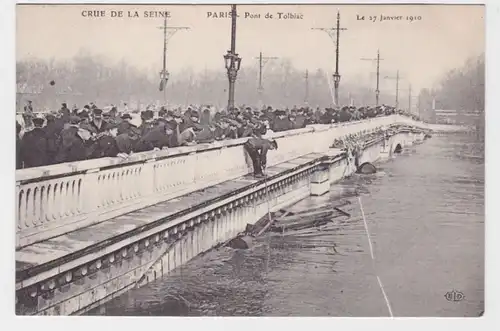 93356 AK Paris, Crue de la Seine Pont de Tolbiac (Pont Tolbiace) Inondations 1910