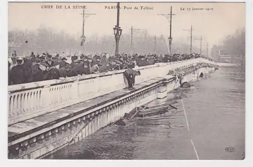 93356 AK Paris, Crue de la Seine Pont de Tolbiac (Tolbiacbrücke) Hochwasser 1910