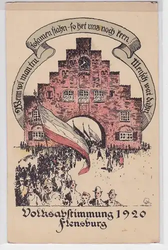 93377 Künstler Ak Flensburg Volksabstimmung 1920