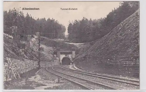 93410 Feldpost AK Altenbecken - Tunneleinfahrt, Eisenbahntunnel, Bahngleise 1916