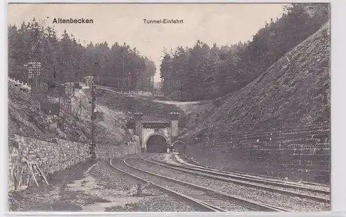 93410 Feldpost AK Altenbeeren - entrée dans le tunnel, tunnel ferroviaire, voies ferrées 1916