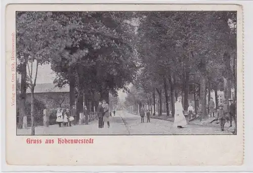 9313 Ak Salutation de Hohenwestedt Strassen Vue vers 1900