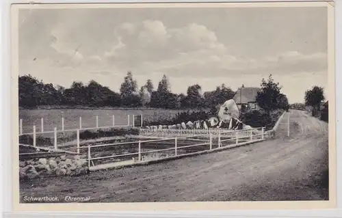 93714 AK Schwartbuck - Monument, vue sur la route avec un bassin 1936