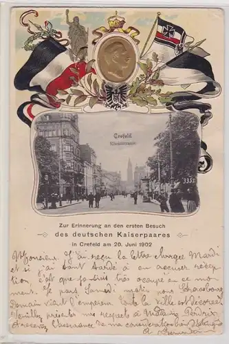 93718 Patriotika Grage Ak Crefeld Rheinstrasse 1902