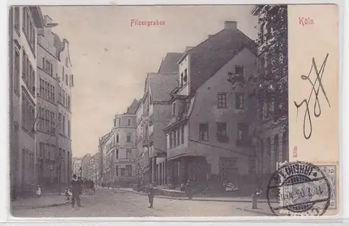 93720 AK Köln - Filzengraben, Straßenansicht mit Hotel Deutscher Hof 1905