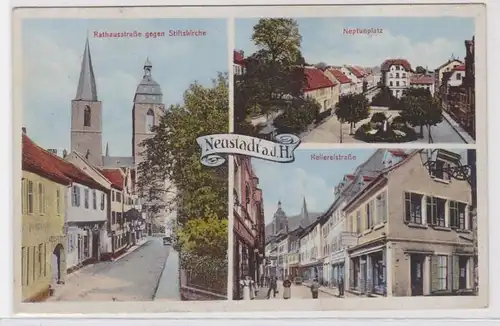 93725 AK Neustadt - Rathausstraße contre Stiftskirche, Neptunplatz & Kellereistr.