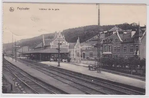 93811 Feldpost Ak Pepinster Belgien Bahnhofsansicht 1915