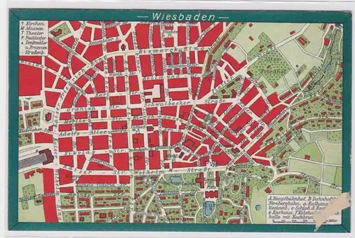 93823 Plan Ak Wiesbaden Vue de la ville vers 1930