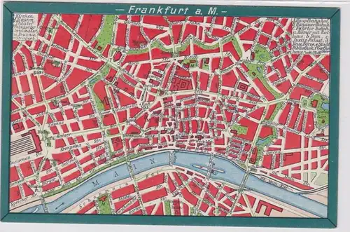 93824 Stadtplan Ak Frankfurt am Main Stadtansicht um 1930