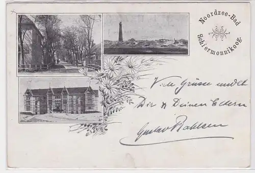 93830 AK Noordzee-Bad Schiermonnikoog - phare, vue sur la rue & Hôtel 1899