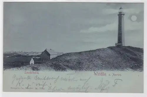 94308 Carte de la lune Wittdun sur Amrum phare 1902