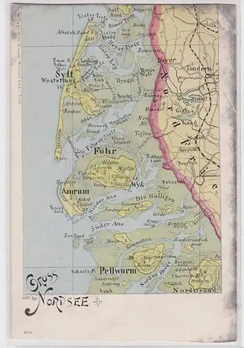 94310 Cartes AK Grousse de la mer du Nord - Sylt, Föhr, Amrum, Pellworm 1900
