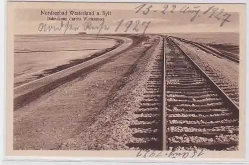 94332 Ak Mer du Nord Bad Westerland sur Sylt Bahndamm par la mer des Wadden 1927