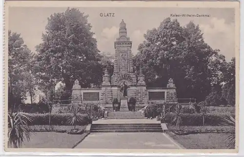 94453 Feldpost Ak Glatz Kaiser Wilhelm Denkmal 1916