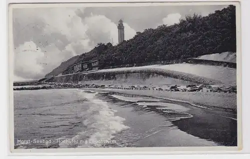 94552 Ak Seebad Horst Niechorze Hochufer mit Leuchtturm 1938