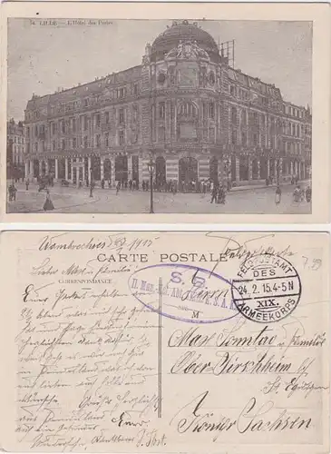 94677 Poste de terrain Ak Lille II.Munitions Colonne Division 1915