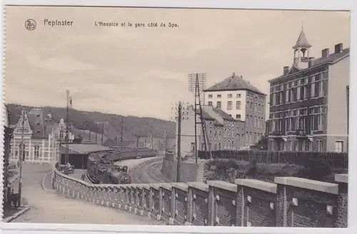 94678 AK Pepinster - L'Hospice et la gare côté de Spa (Hospiz und Bahnhof)