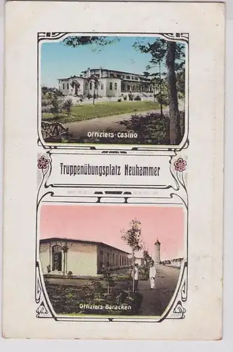 94690 Poste de terrain AK Place d'entraînement militaire de Neuhammer Officier casino & Baracken 1915