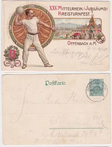 95861 DR Ganzsachen Postkarte PP15/C33 Kreisturnfest Offenbach a.M. 1901