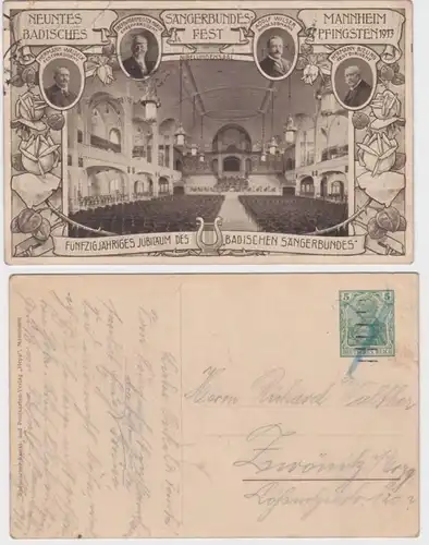 95867 DR Plein de choses Carte postale PP27/C214/02 S chanteur Bundesfest Mannheim 1913