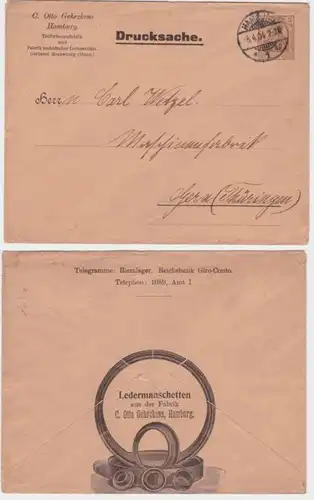 96219 DR Ensemble des objets Enveloppe PU Geruckens Zriemenfabrik Hamburg 1904