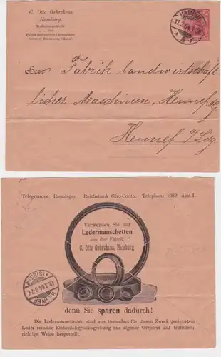 96482 DR Ensemble des objets Enveloppe PU27/B35/3 Gerckens Zürgerriemenfabrik Hamburg 1904