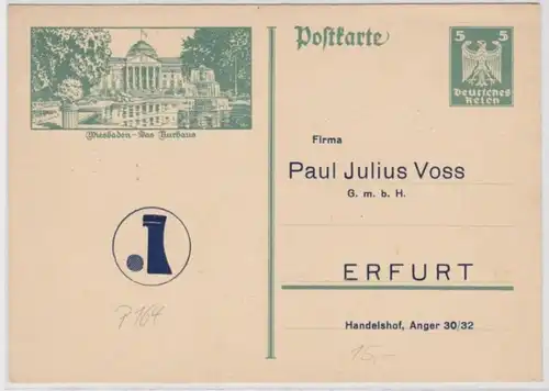 96644 DR Carte postale complète P164/025 Zuschriften Paul Julius Voss GmbH Erfurt