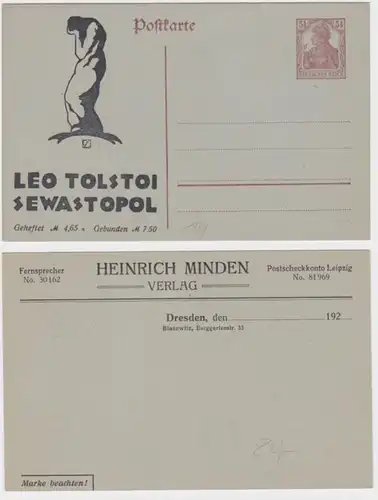 96861 DR Ganzsachen Postkarte P109 Zudruck Heinrich Minden Verlag Dresden