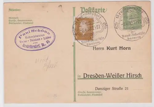 97007 DR Ganzsachen Postkarte P180 Zudruck Kurt Horn Dresden Weißer Hirsch 1930