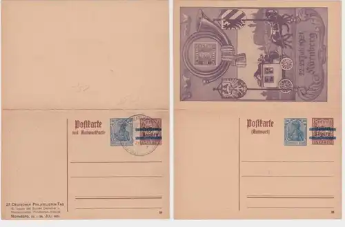 97127 DR Pluralité Carte postale P135 Impression 27.dt Journée philatéliste Nuremberg 1921