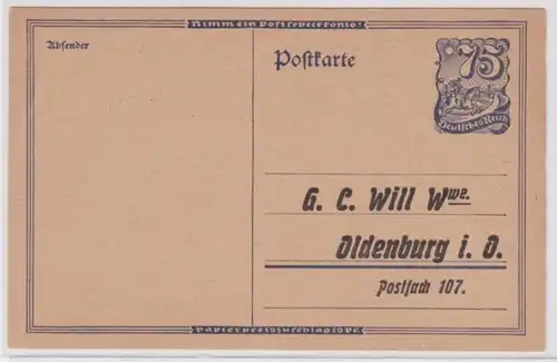 97363 DR Ganzsachen Postkarte P146 Zudruck G.C. Will Wwe. Oldenburg