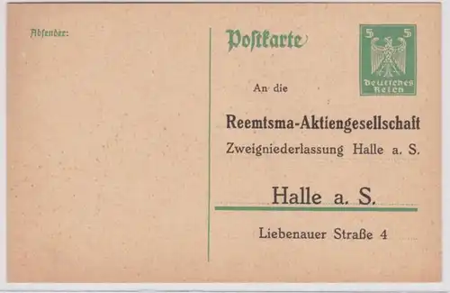 97484 DR Ganzsachen Postkarte P204 Zudruck Reemtsma-AG Zweigniederlassung Halle