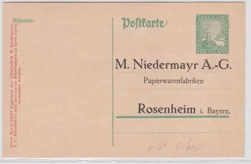 97493 DR Ganzsachen Postkarte P204 Zudruck M. Niedermayr AG Rosenheim