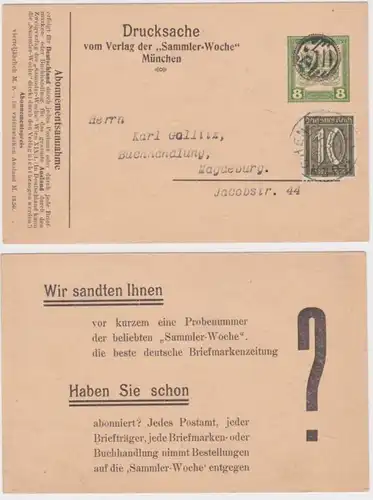 97502 K.K. Feldpost Privat Ganzsache Zudruck Verlag der Sammler-Woche 1921